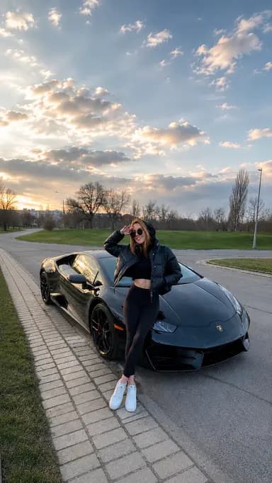 Lifestyle фото с серым Lamborghini